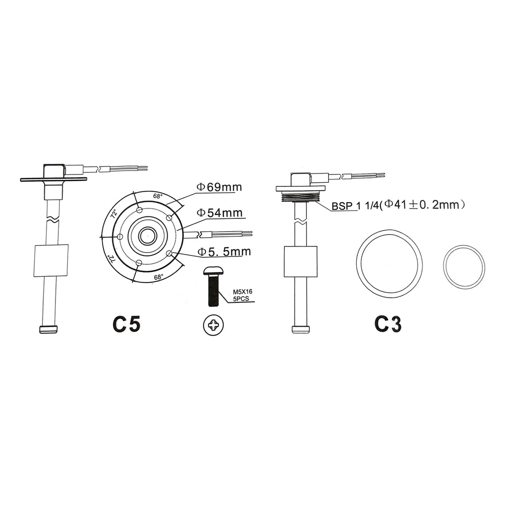 Fuel Stainless Steel Water Level Sensor 240-33ohm J994
