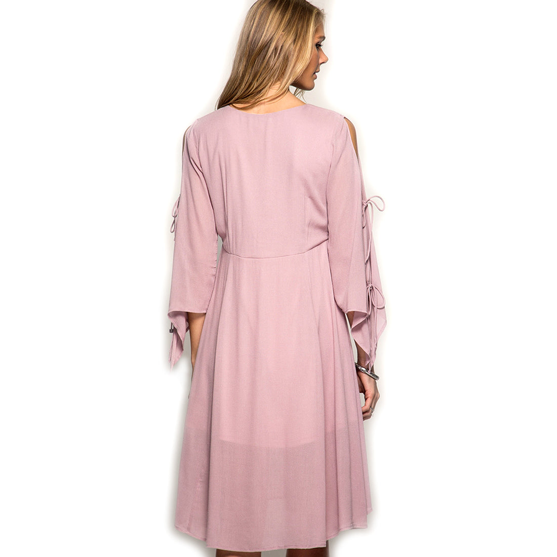 Dusty Rose Corset Midi Dress W350529
