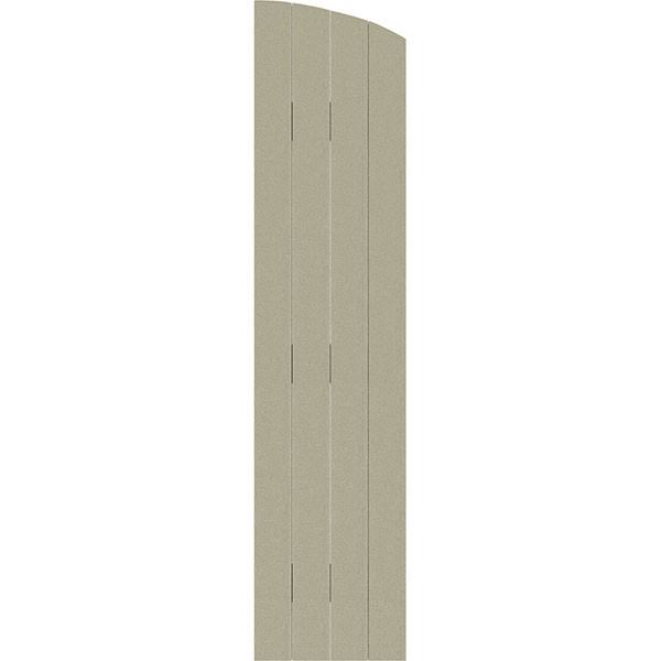 Rustic Faux Wood Shutters with Elliptical Arch Top Y241097