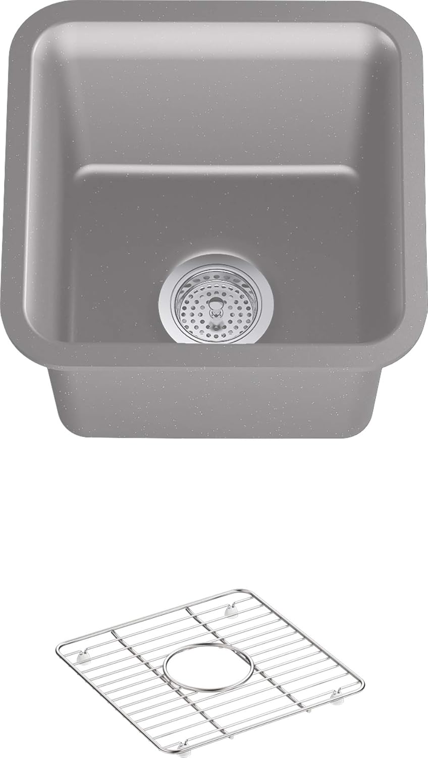 Matte Black 15 x 15 x 9-1/2 Neoroc under-mount bar sink R316737