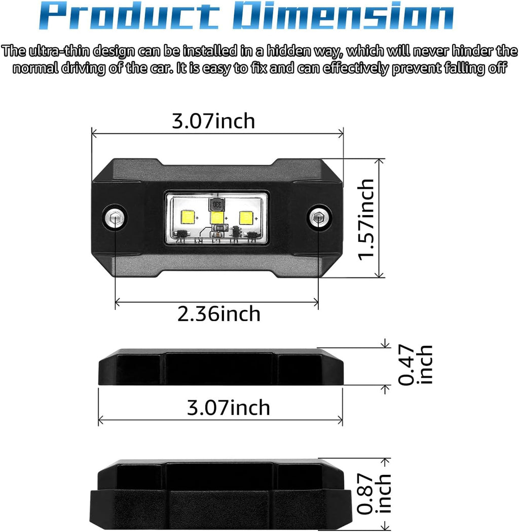 White 12 Pod Waterproof LED Rock Lights G770