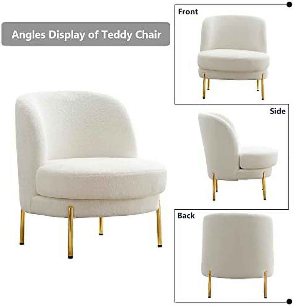 Sherpa Accent Chair with Golden Metal Legs L229