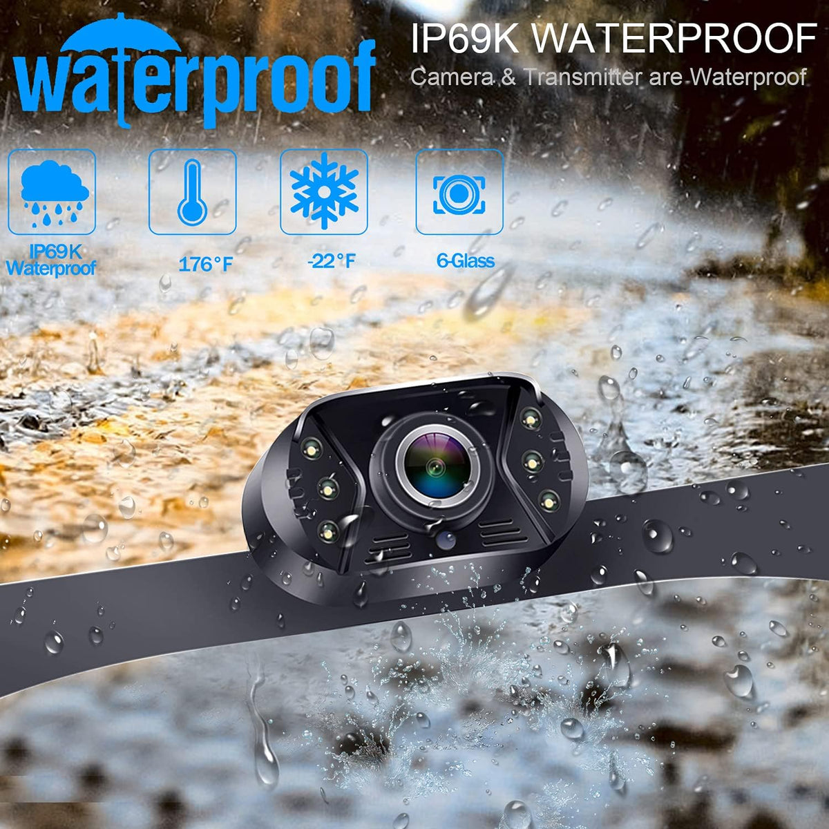 Backup Camera Rear View Monitor Kit HD 1080P Waterproof Night Vision Pack of 2 I330