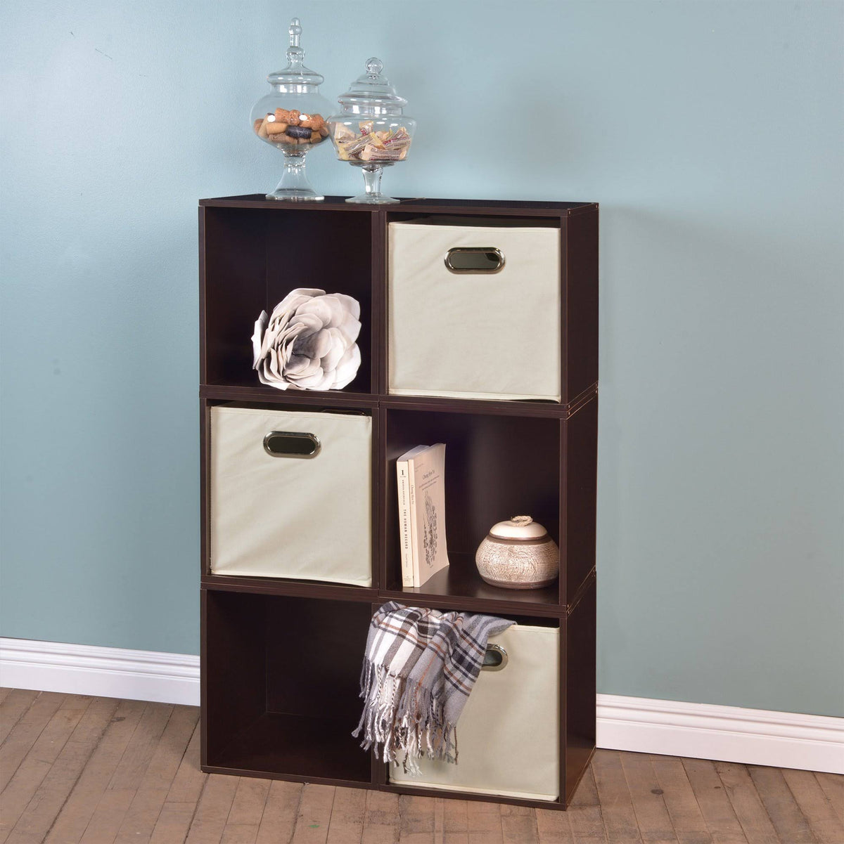 6 Cubes and 3 Canvas Bins Storage Set D6922