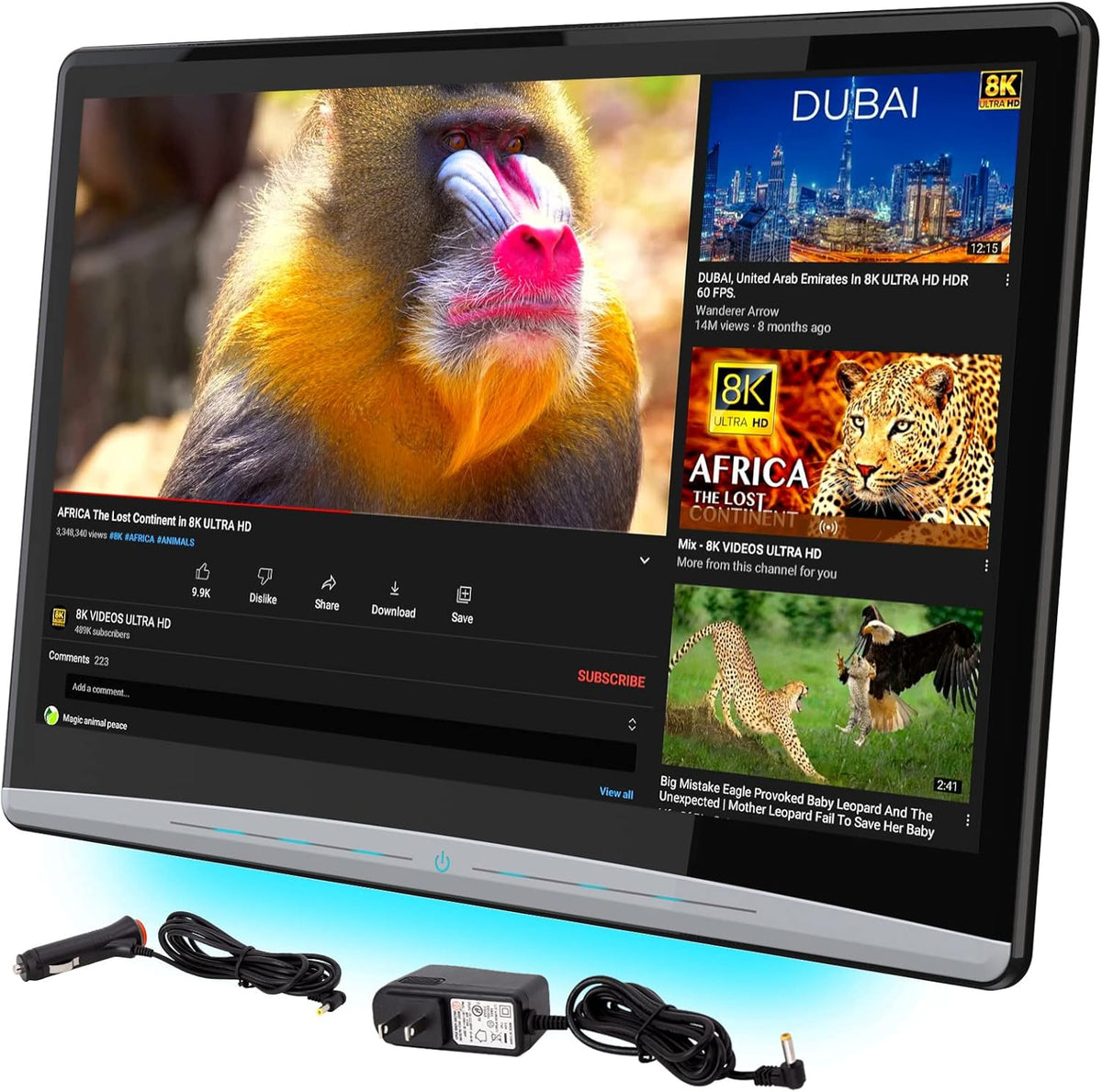 13.3" Car Headrest Monitor Touch Screen with WiFi Bluetooth HDMI P827238