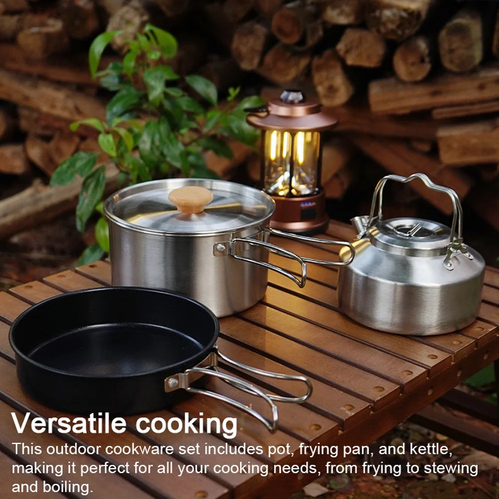 Stainless Steel Cookware Set with Pot Frying Pan Kettle H74732