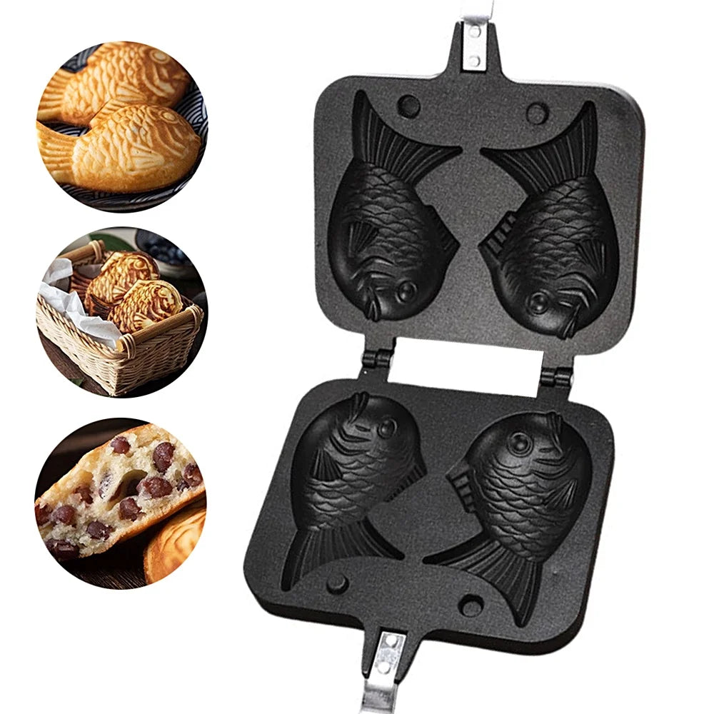 Fish-shaped Non-stick Waffle Maker with Anti-scald Handle K9967