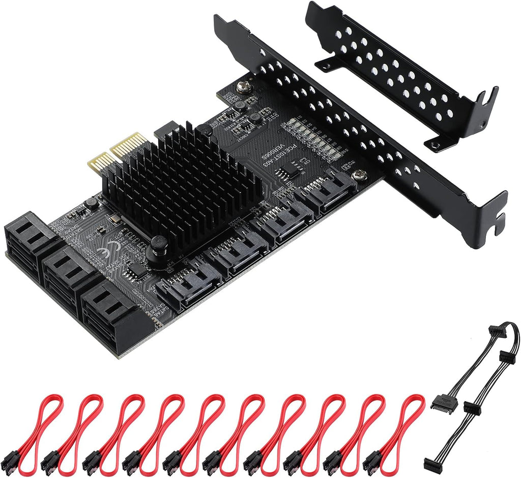 6 Port PCIe SATA 3.0 Card with 6 SATA Cables and Low Profile Bracket I984374