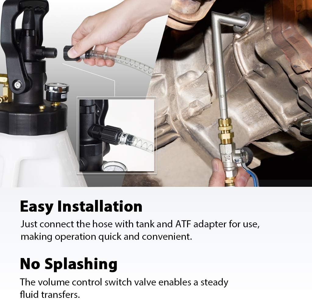 12.5L Pneumatic/Manual ATF Refill System Dispenser with 15-Piece Adapters in Storage Case U269