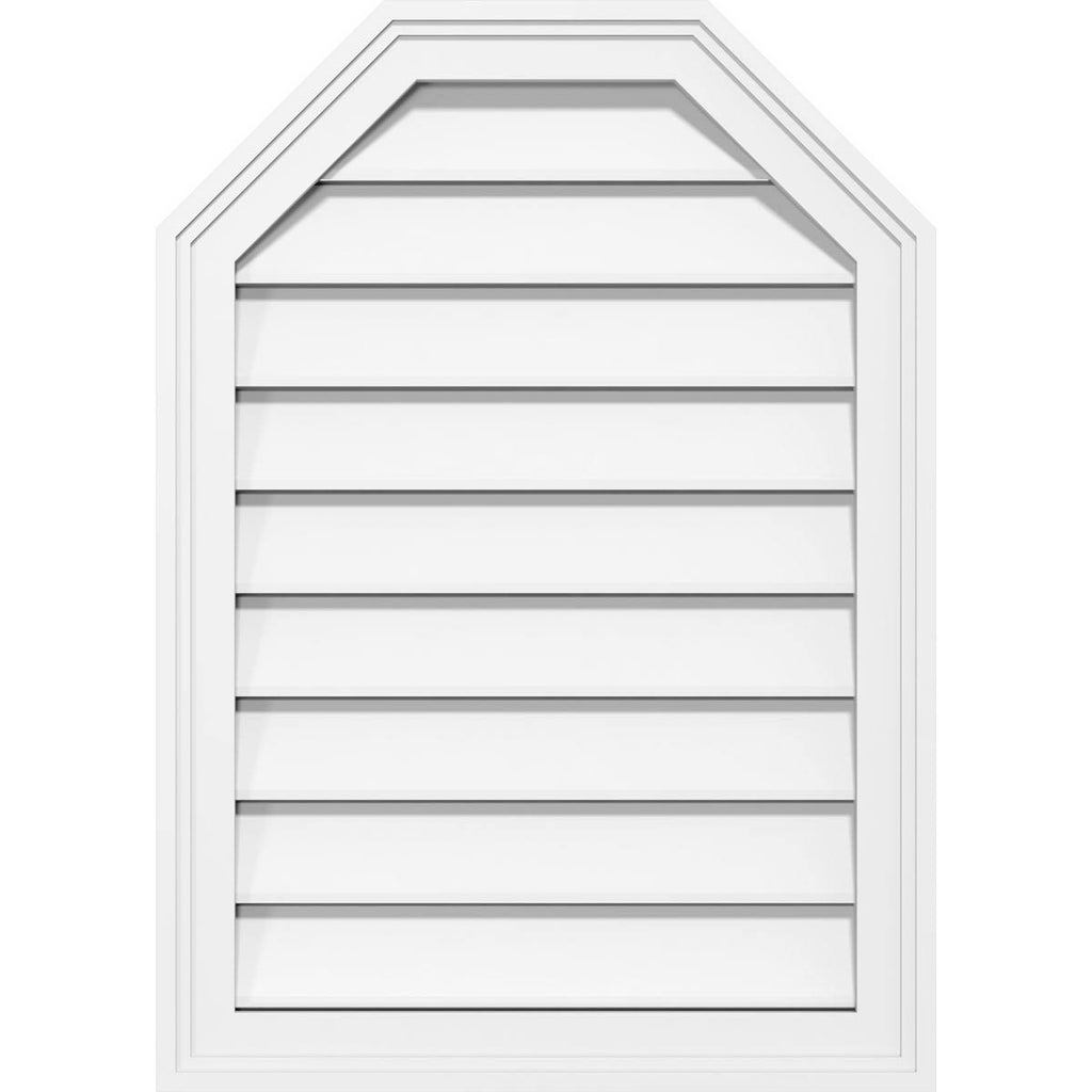40x22W x 30x22H Octagonal Top Surface Mount PVC Gable Vent T57201