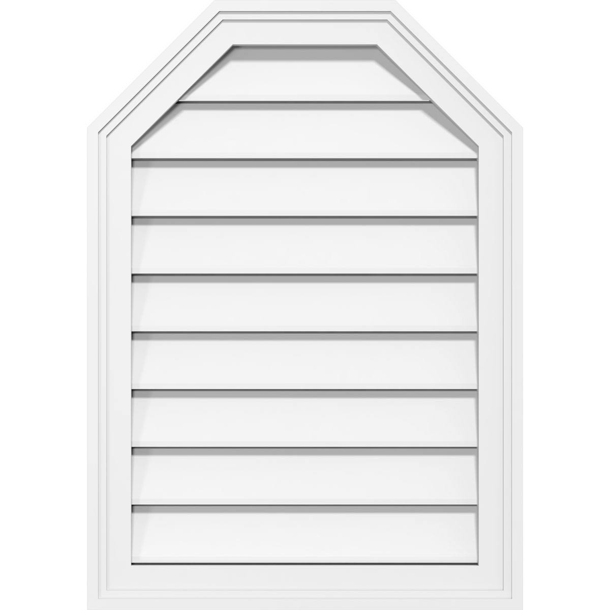 40x22W x 30x22H Octagonal Top Surface Mount PVC Gable Vent T57201