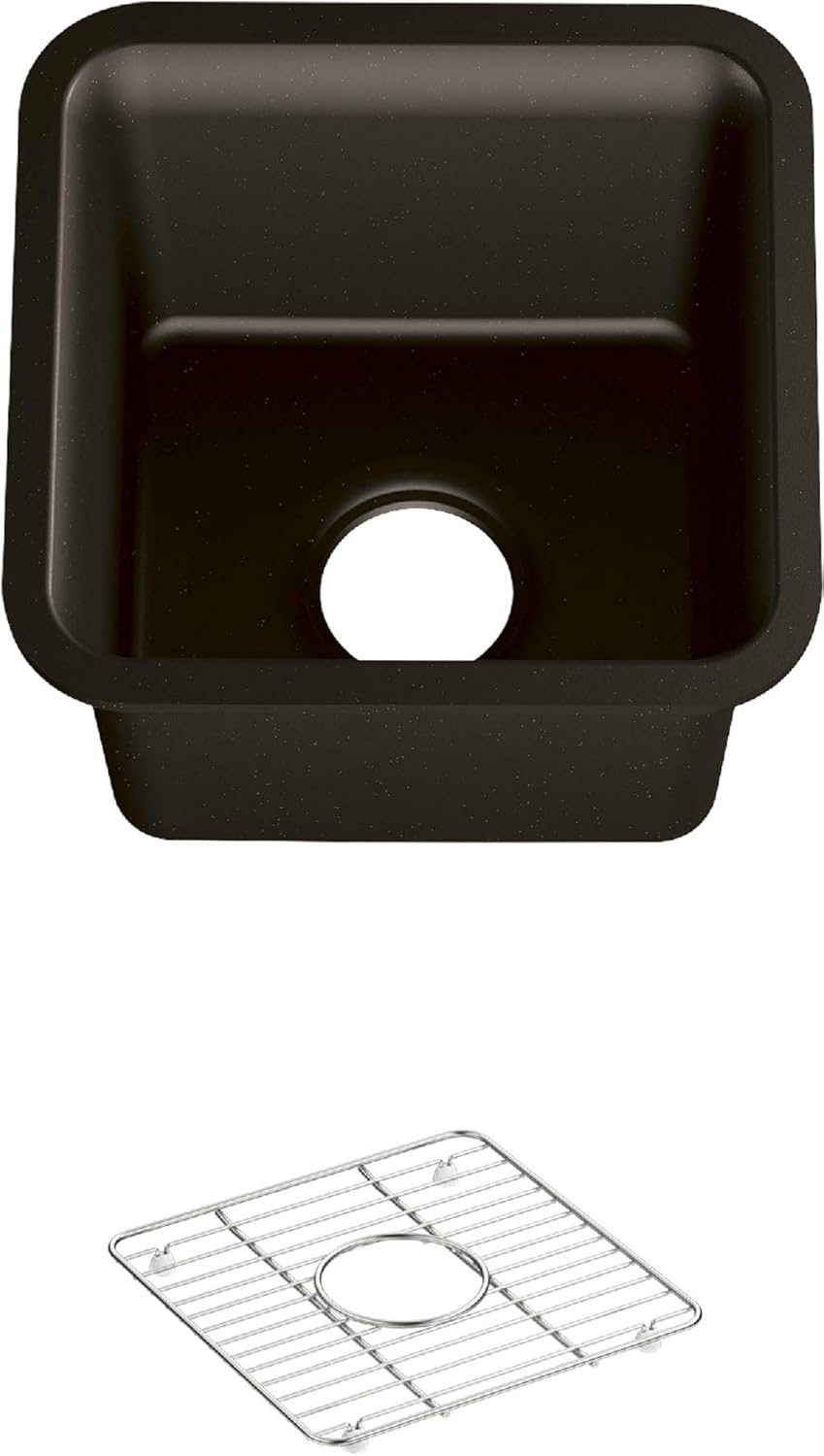 Matte Black 15 x 15 x 9-1/2 Neoroc under-mount bar sink R316737