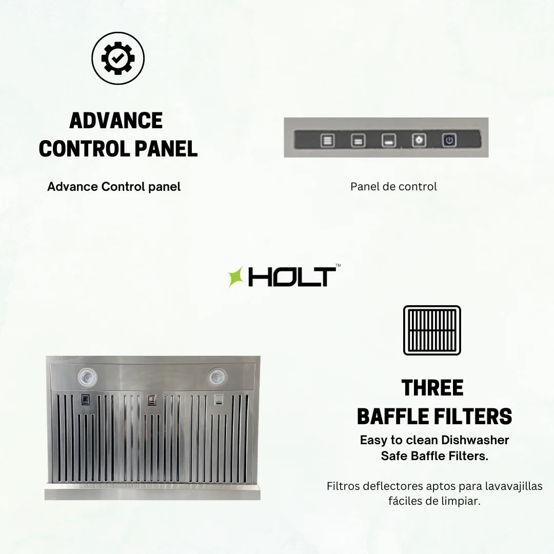Stainless Steel 30 inch Under Cabinet Range Hood Fan with 3 Speed Soft Touch Control Panel P22576