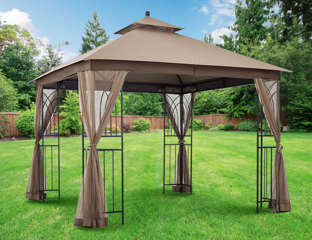 10' x 10' Gazebo with Mosquito Net and Corner Shelves U49173