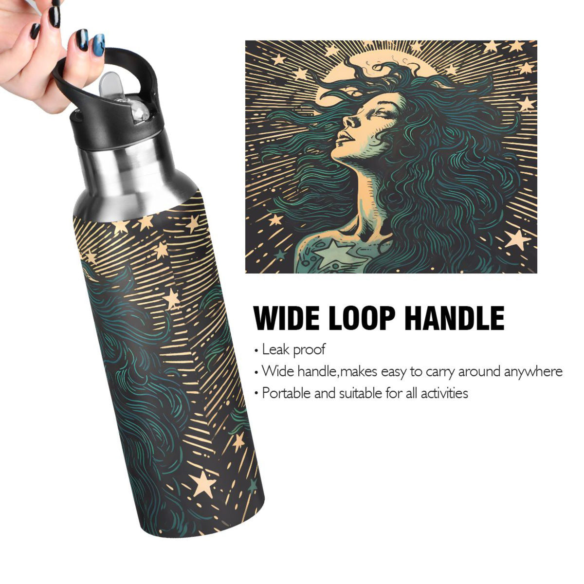 Stainless Steel Insulated Water Bottle with Straw Lid V843261