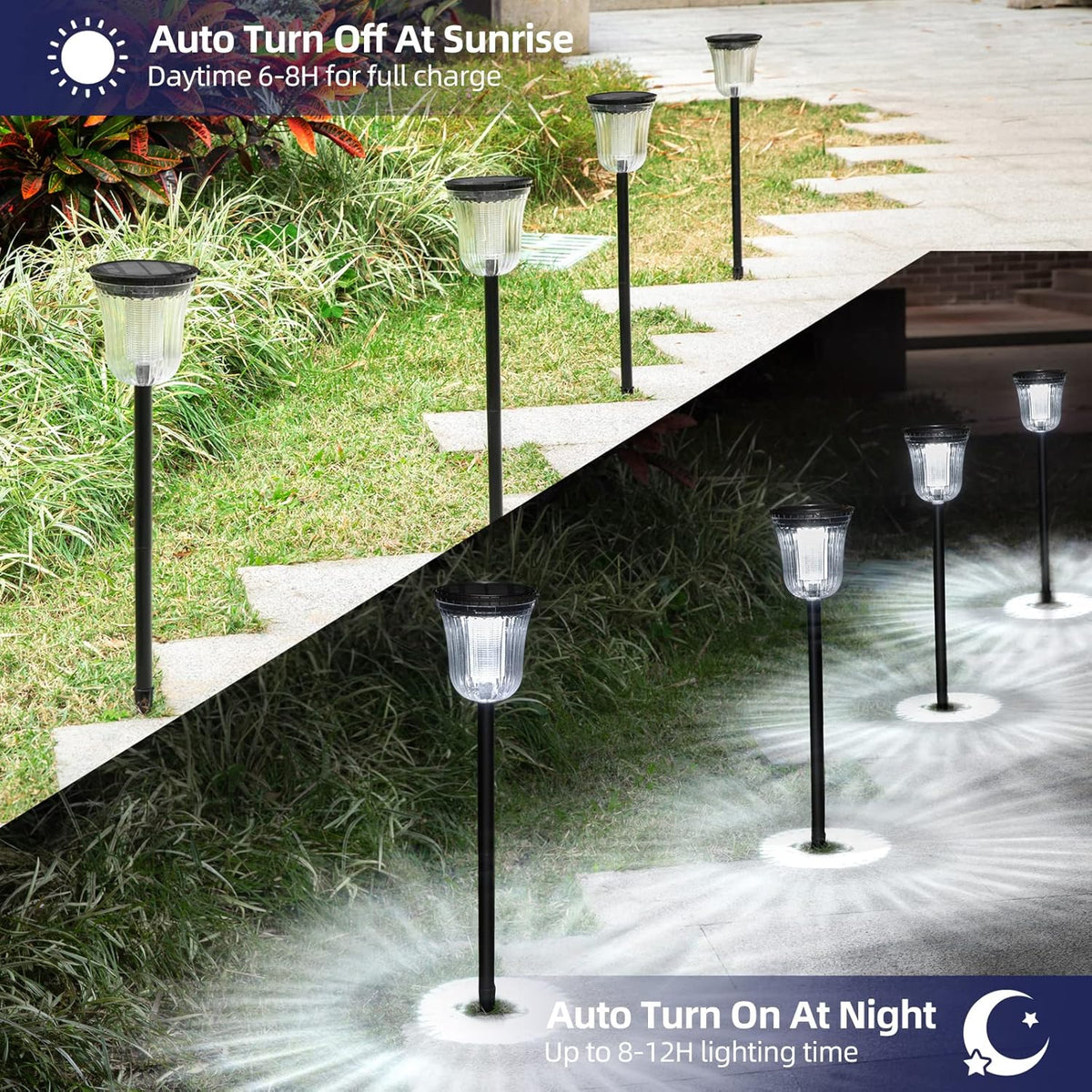 4 Pack IP65 Waterproof Solar Pathway Lights A322298