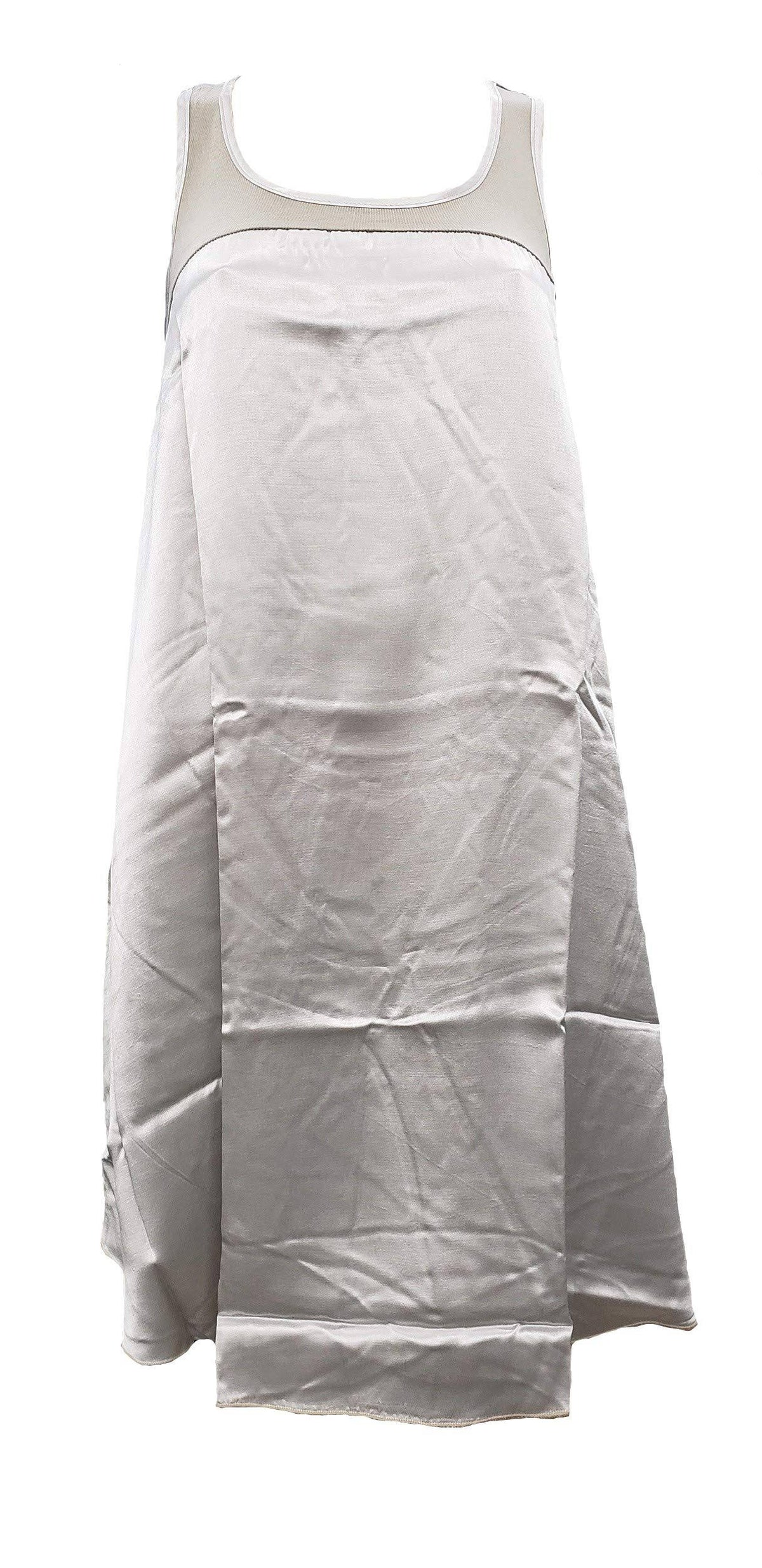 Beige Satin and Rib Nightgown A2687