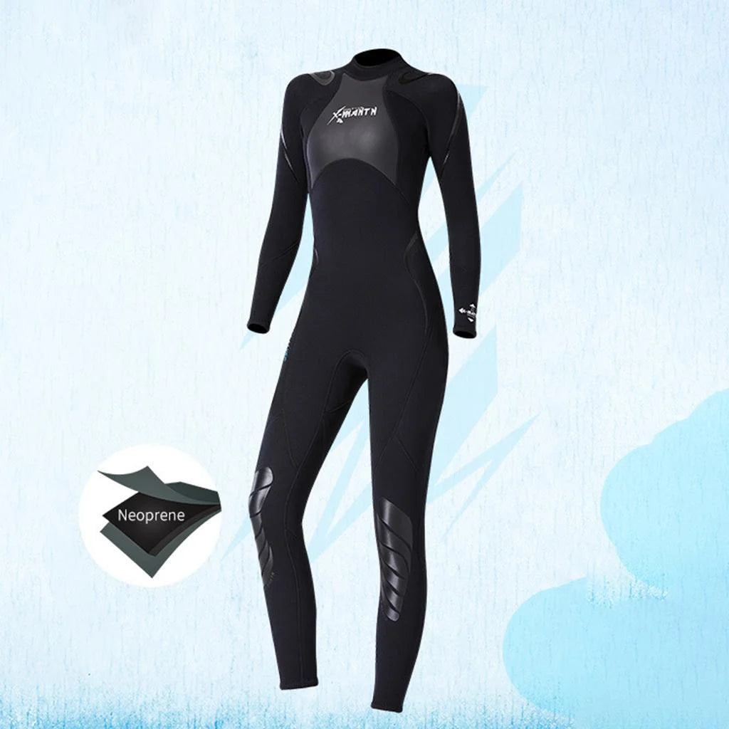 Black Neoprene 1.5mm Full Length Wetsuit Jumpsuit with Back Zipper C300800