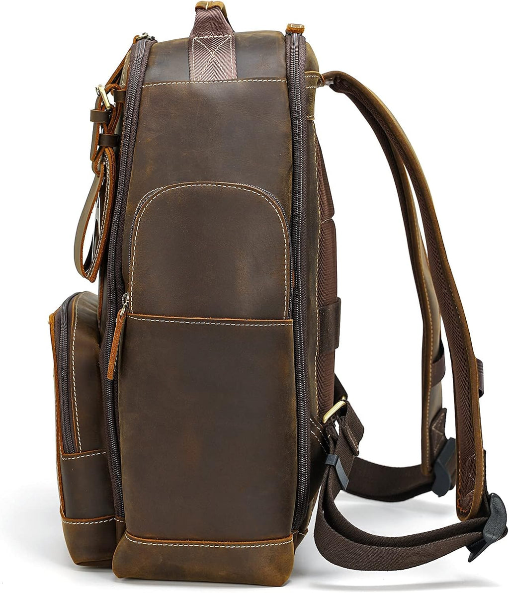 Vintage Full Grain Leather 15.6 Inch Laptop Backpack N69254