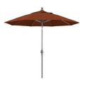 9 ft. Hammertone Grey Aluminum Market Patio Umbrella with Collar Tilt Crank Lift R153212