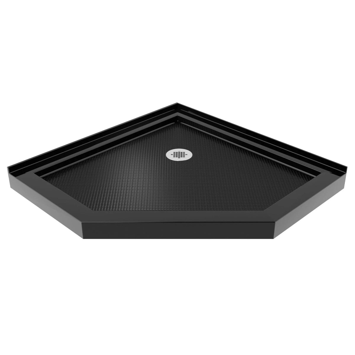 Black Corner Drain Neo-Angle Shower Base T9264