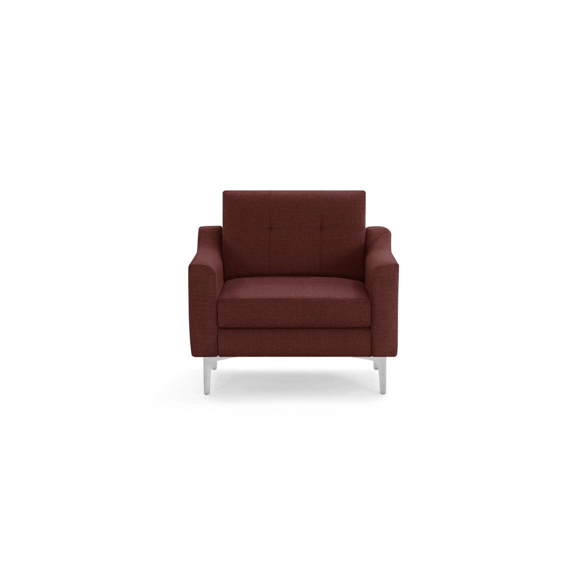 Modular Armchair, Brick Red, 1 Seater, Chrome Metal Legs Z2404