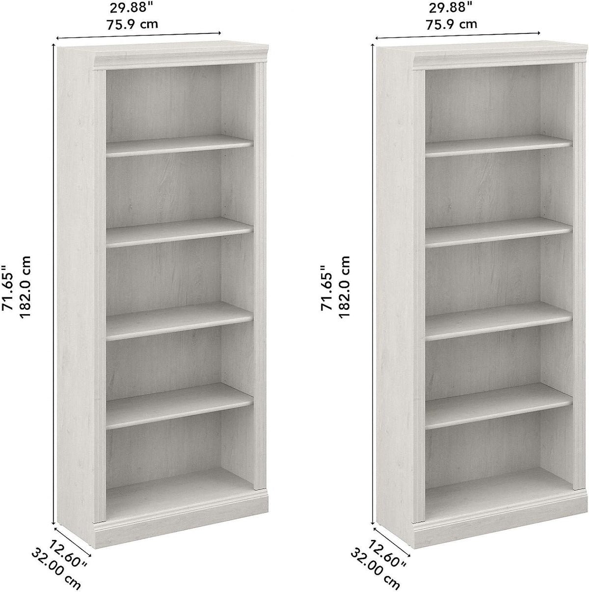 5 Shelf Bookcase, Set of 2 G39325