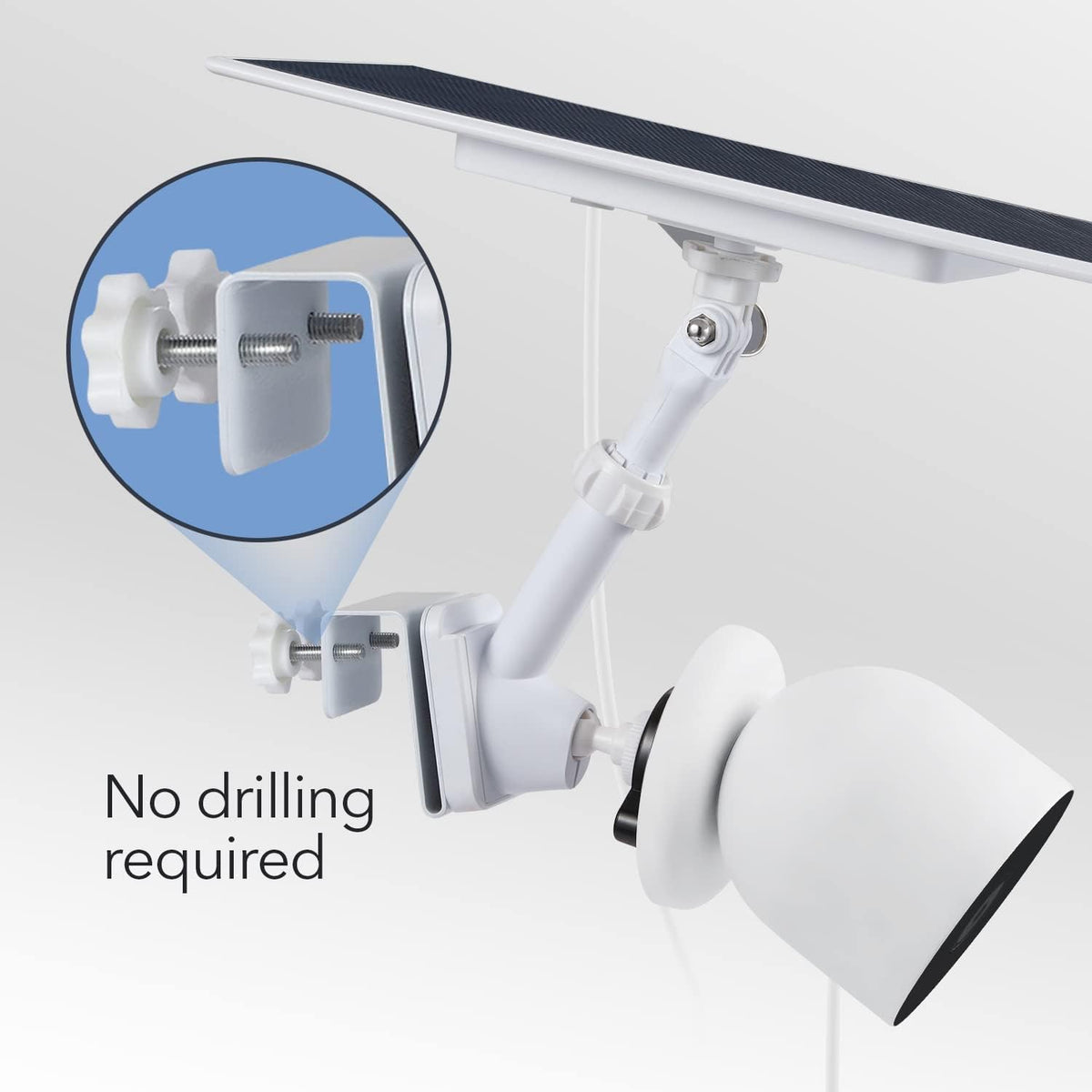 2-in-1 Gutter Mount for Google Nest Cam and Compatible Solar Panel L4341