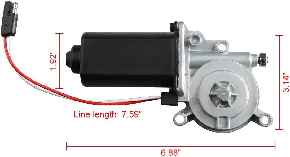 RV Awning Motor Replacement with Single 2-Way Connector, 12-Volt DC, 75-RPM O881903