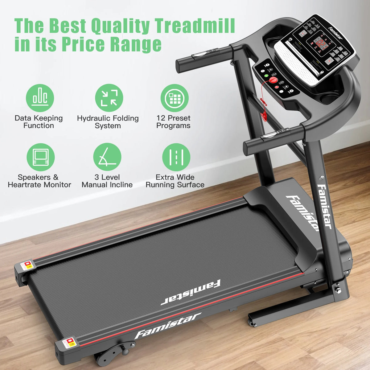 Folding Electric Treadmill with 2.5HP 3 Manual Incline D715