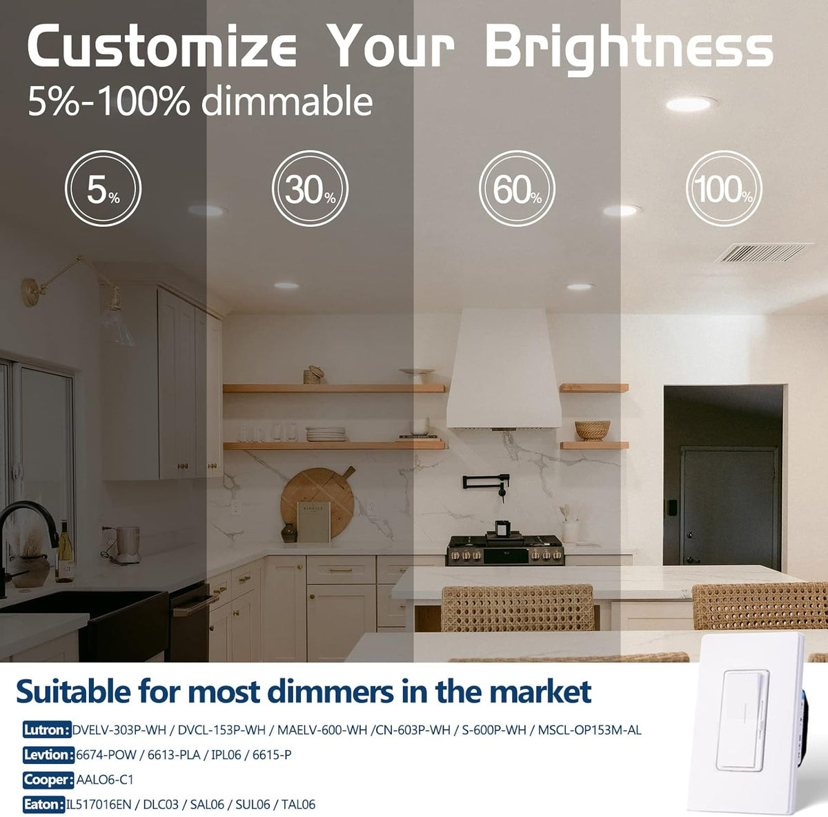 12 Pack 6 Inch Dimmable Ultra-Slim Canless LED Recessed Light K285