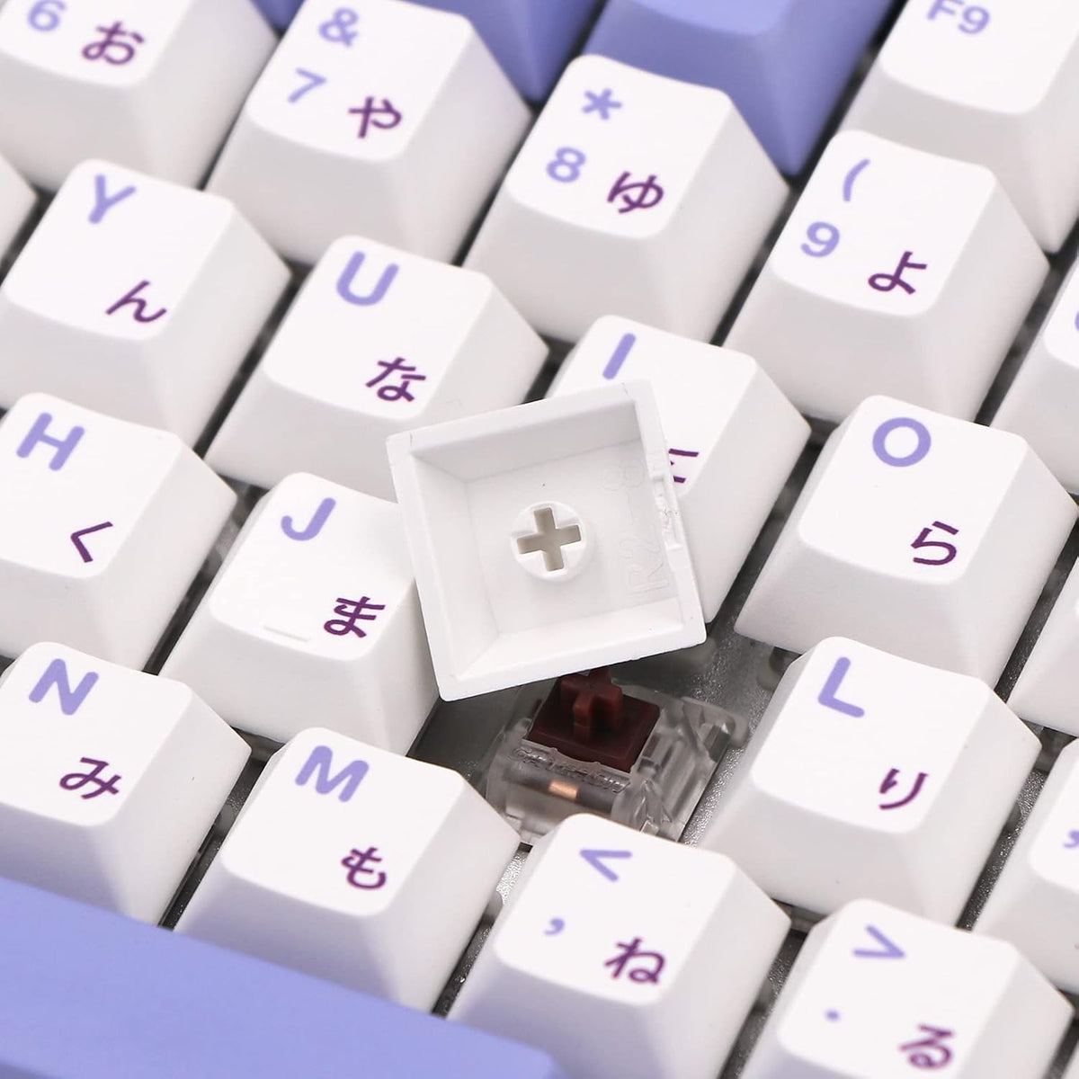Purple White PBT Keycap Set for Mechanical Keyboards, 135 Key, Cherry Profile Q966176