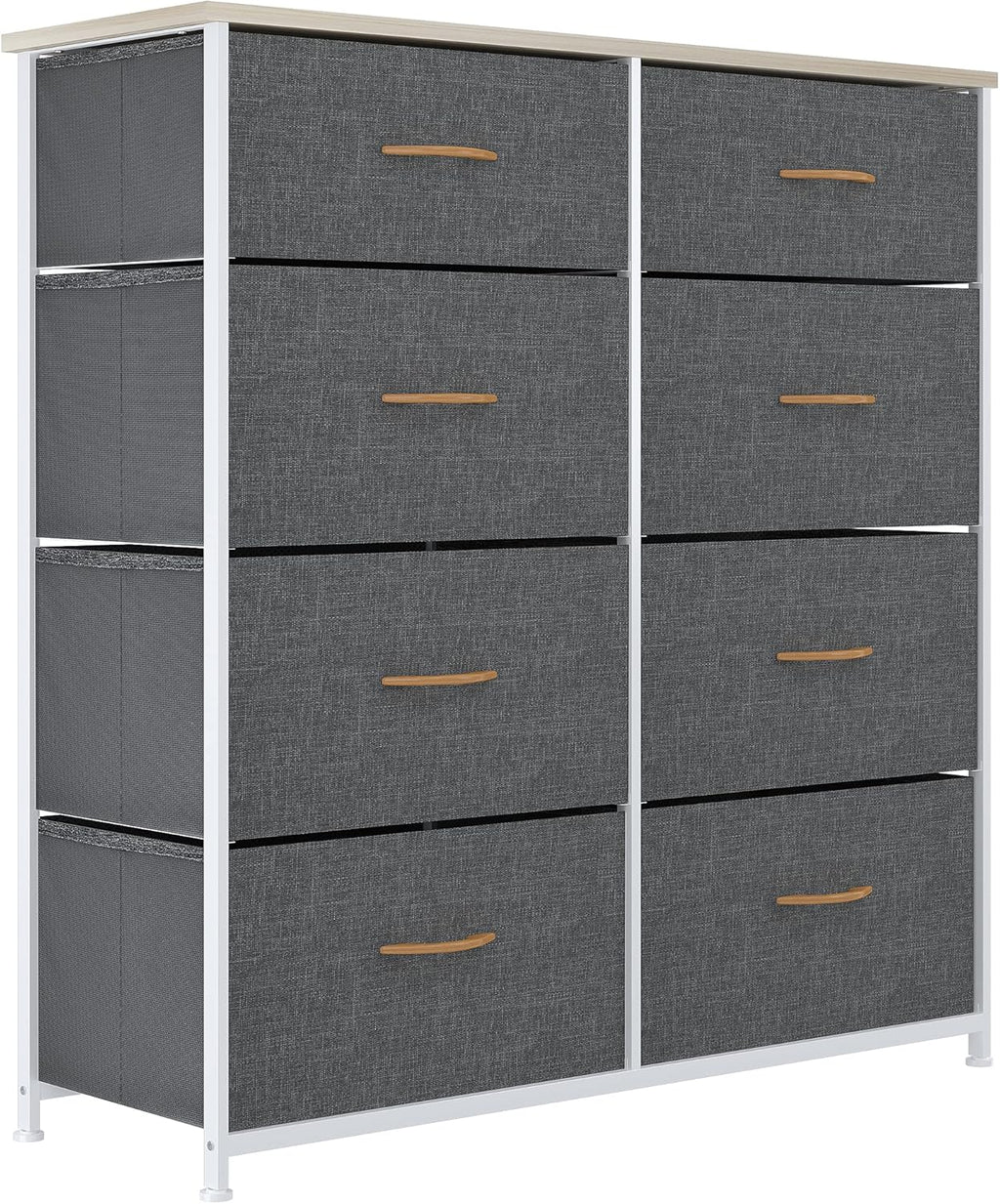 8 Drawer Fabric Dresser with Steel Frame and Wooden Top P994380