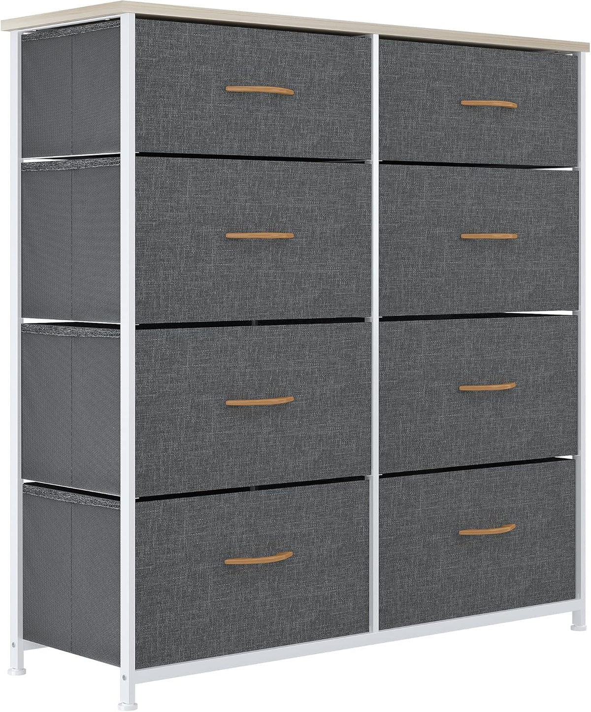 8 Drawer Fabric Dresser with Steel Frame and Wooden Top P994380