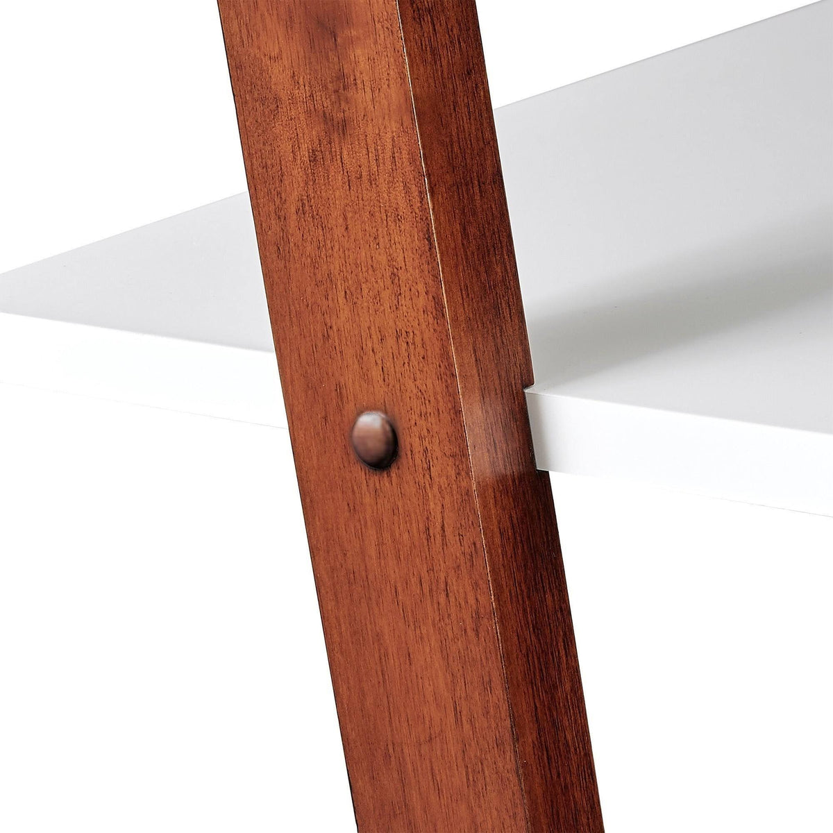 Black and Oak Finish Leaning Ladder Shelves O8416
