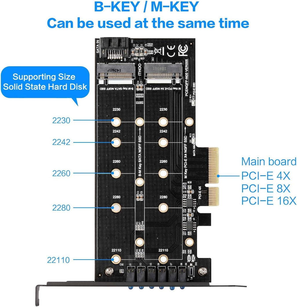 M.2 SSD to PCIe 3.0 X4 Adapter Card with Low Profile Bracket X286127