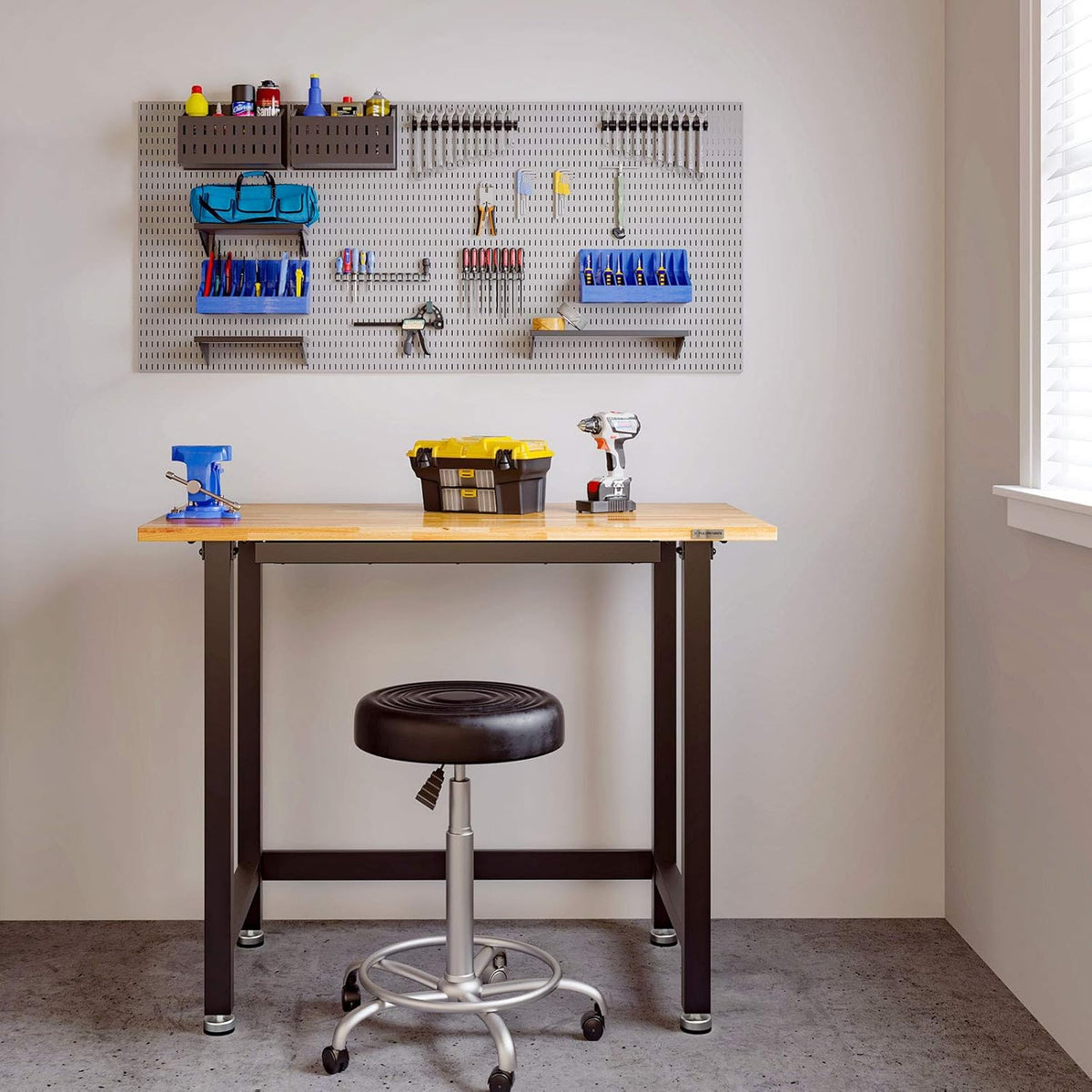 48" x 24" Rubber Wood Work Bench with Drawer R729