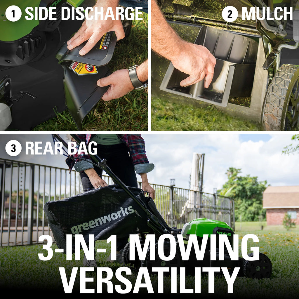 40V 20" Brushless Push Lawn Mower with 4.0 Ah Battery & Quick Charger E485875