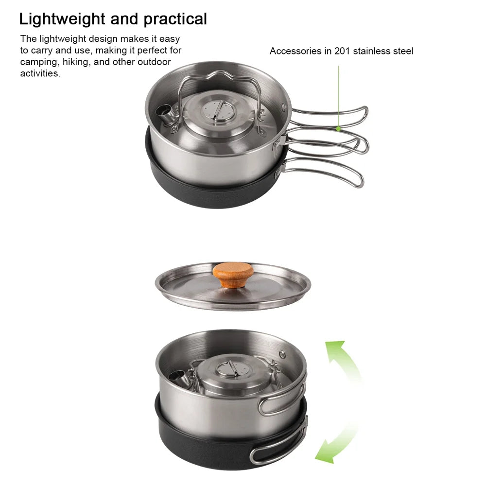 Stainless Steel Cookware Set with Pot Frying Pan Kettle H74732