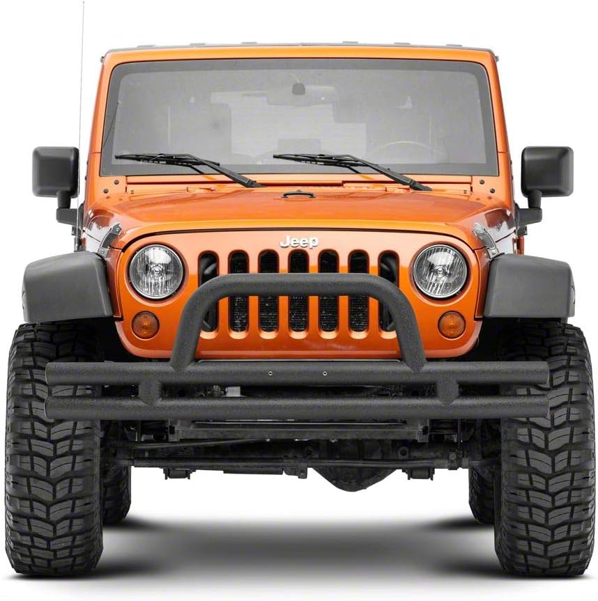 Textured Black Tubular Front Bumper D350367