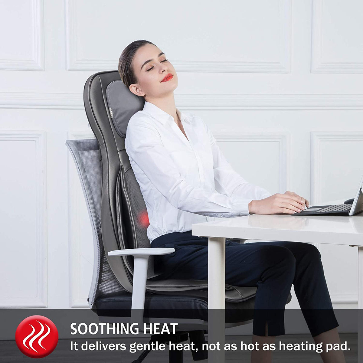 Neck & Back Massager with Air Compress Shiatsu Vibration Seat Cushion L87524