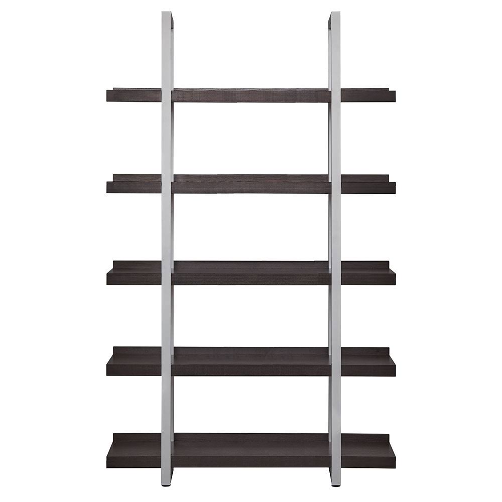 5 Shelves Open Bookcase in Espresso O7490