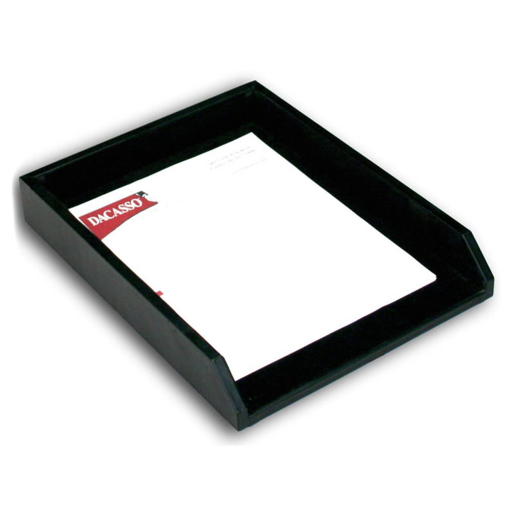 Black Leather Letter Tray Y6524