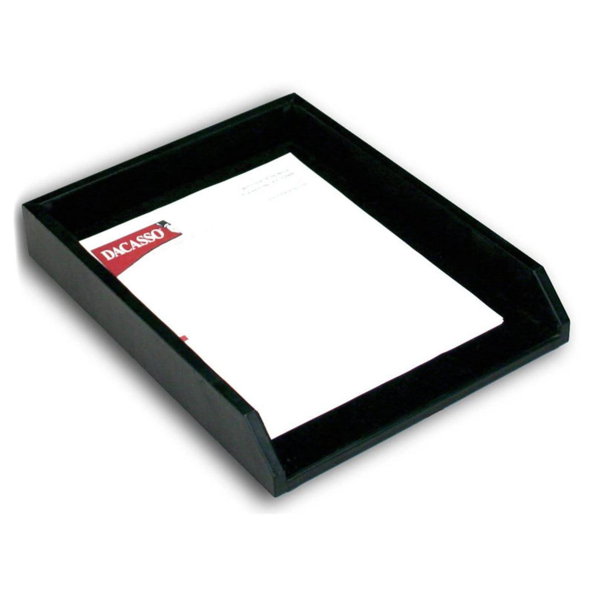 Black Leather Letter Tray Y6524