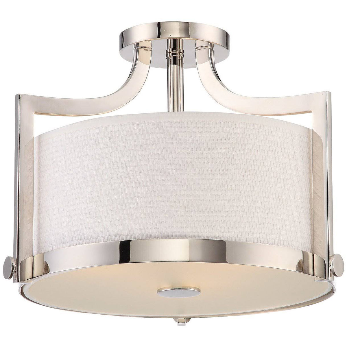 Semi Flush 3 Light Polished Nickel 16 inch 180 Watts V2634