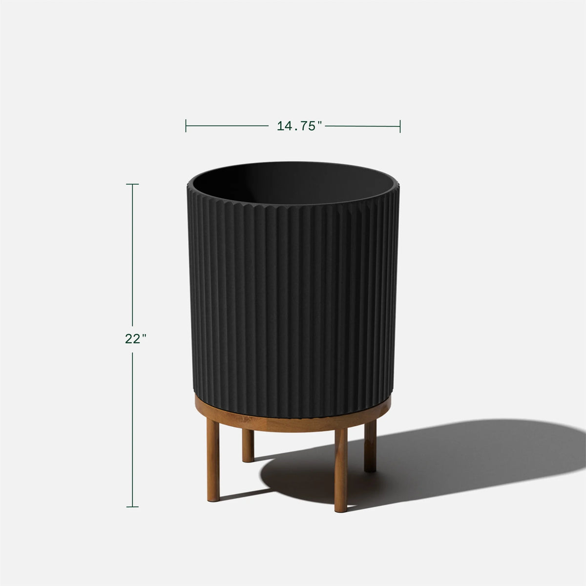2-Pack Black/Brown Plastic-Stone Planter with Stand F38736