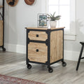 Rustic Metal & Wood Rolling File Cabinet R912