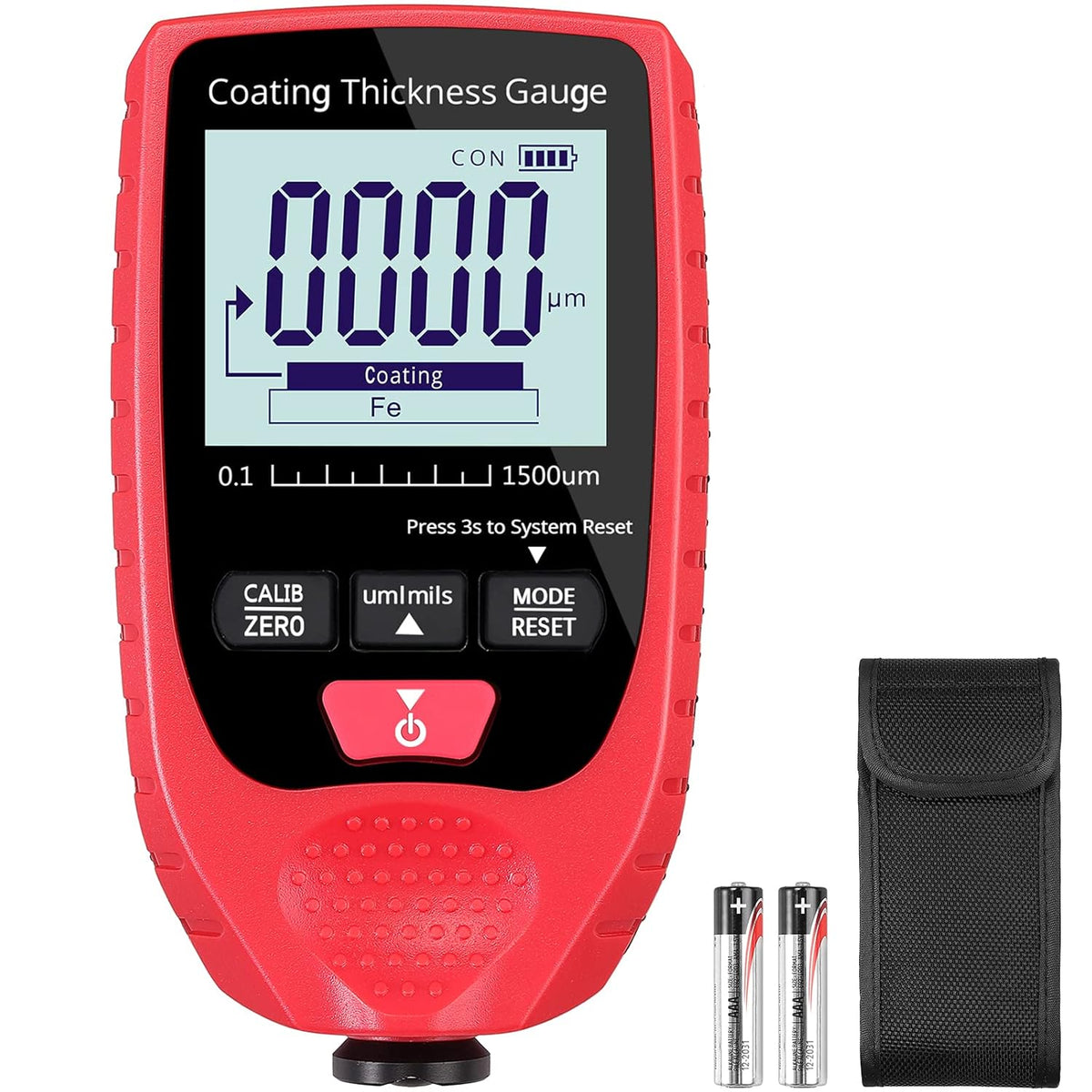 Paint Coating Thickness Gauge Meter Handheld with Backlight LCD Q12864