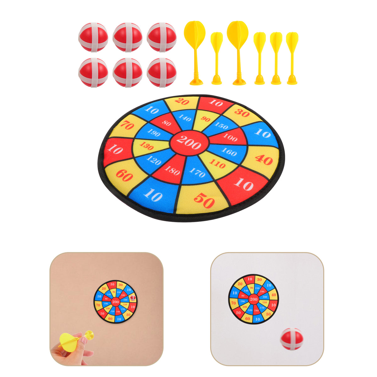 13Pcs Kids Sticky Balls Darts Board Toys J270