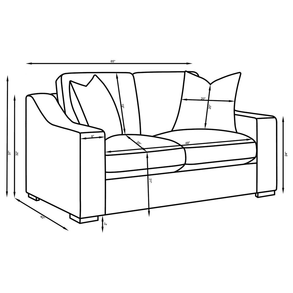 White 3-piece Fabric Upholstered Living Room Set Z877328